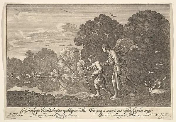 Tobias and the Angel by Wenceslaus Hollar depicting Tobit 6