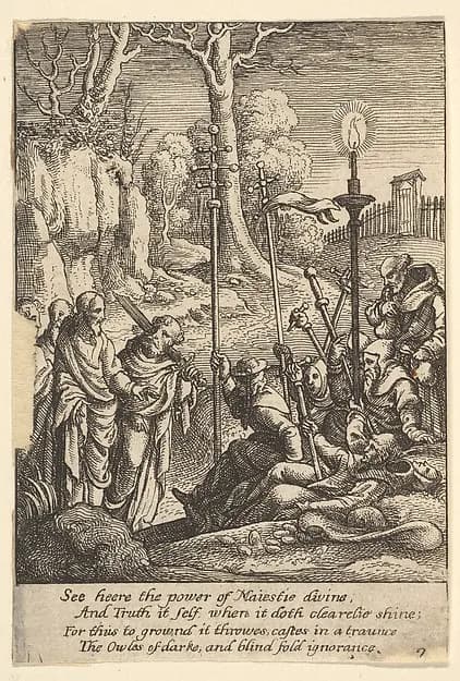Jesus confronting his detractors by Wenceslaus Hollar depicting John 1