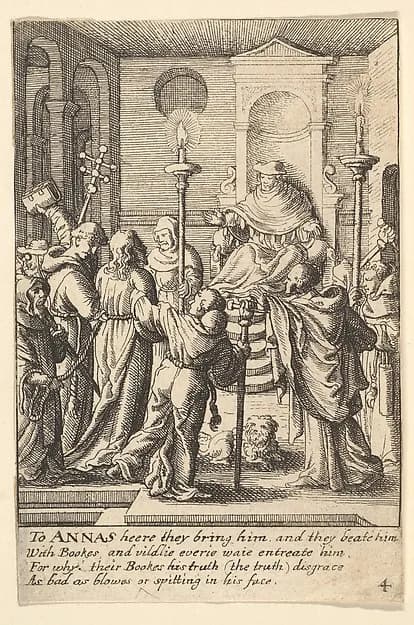 Jesus before Annas by Wenceslaus Hollar depicting John 1