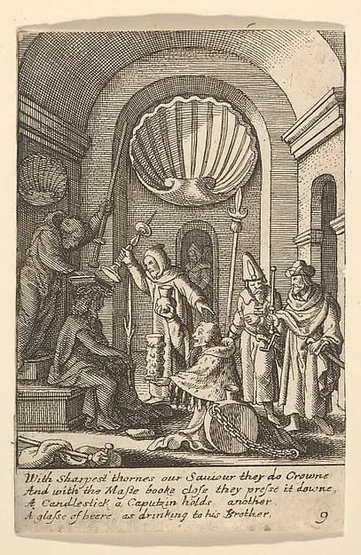 The mocking of Christ by Wenceslaus Hollar depicting Matthew 27