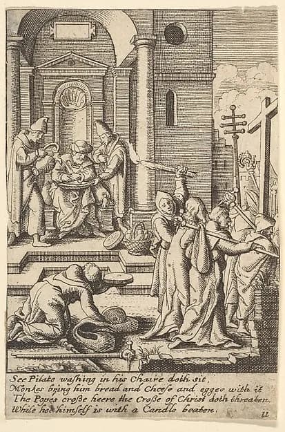 The washing of hands by Wenceslaus Hollar depicting John 1