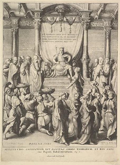 Solomon and the Queen of Sheba by Wenceslaus Hollar depicting 1 Kings 10