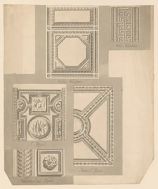 Details of Ceilings, Villa Madama, St. Peter's and Madonna del Popolo by Sir William Chambers depicting Luke 2