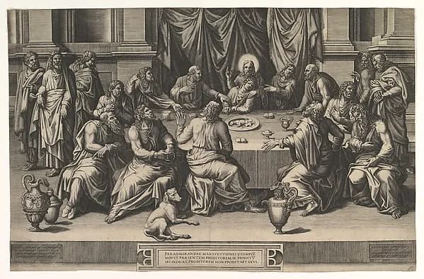 The Last Supper by Giorgio Ghisi depicting Matthew 26