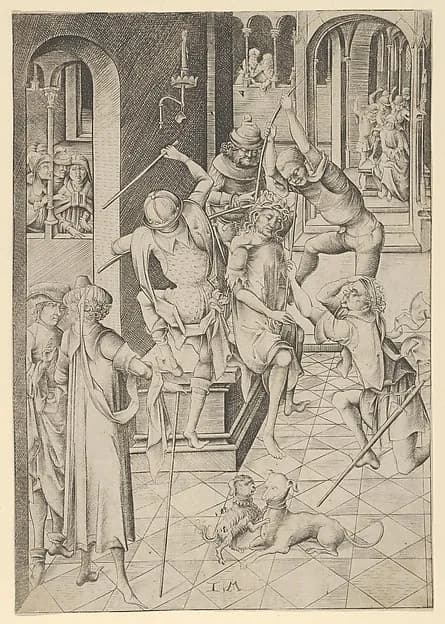 Christ Crowned with Thorns from The Passion by Israhel van Meckenem depicting John 1