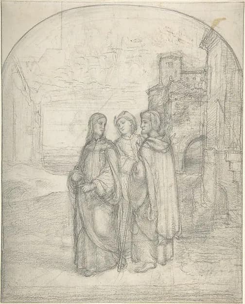 Christ and the Pilgrims of Emmaus by (Johann Heinrich) Ferdinand Olivier depicting John 1