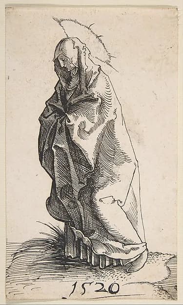 Standing Madonna in Mourning by Monogrammist G.Z. depicting Luke 2