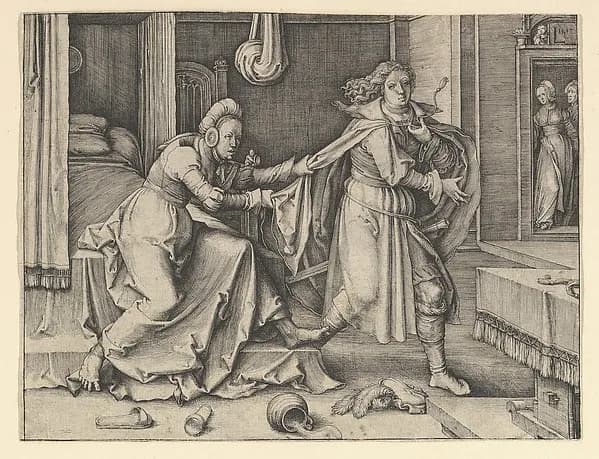 Joseph and Potiphar's Wife by Lucas van Leyden depicting Genesis 37