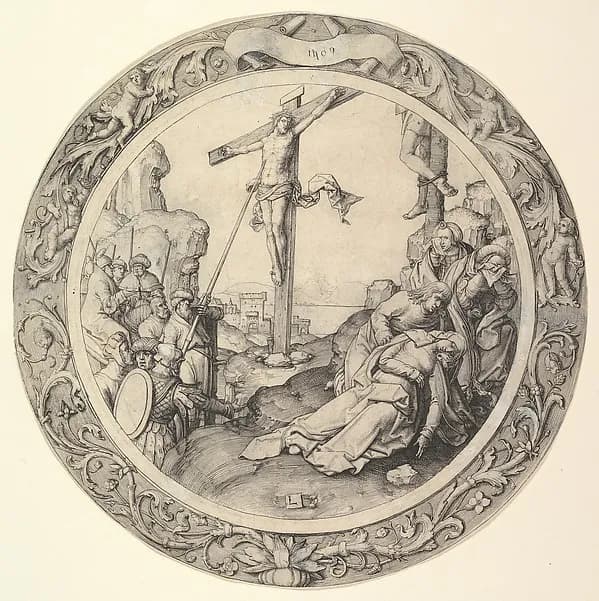 The Crucifixion, from the Circular Passion by Lucas van Leyden depicting Matthew 27
