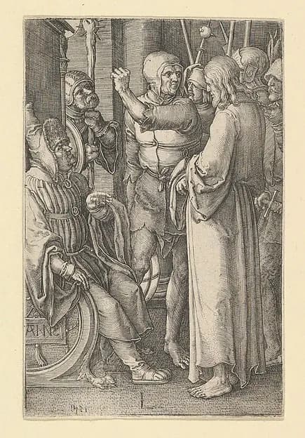 Christ Before Annas by Lucas van Leyden depicting Matthew 27