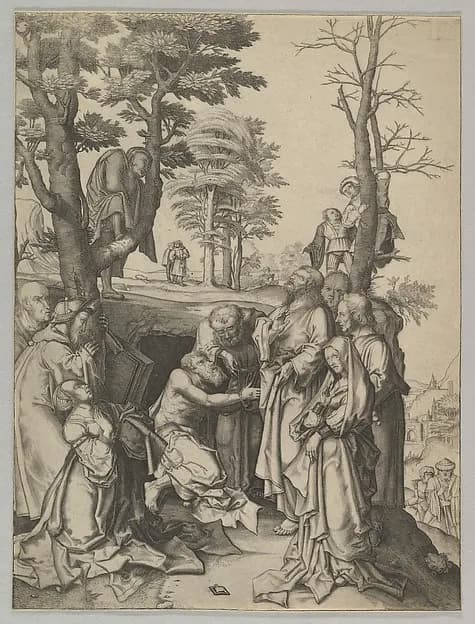 The Raising of Lazarus (copy) by Lucas van Leyden depicting John 11
