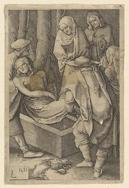 The Entombment, from "The Passion of Christ" by Jan Muller depicting Matthew 27