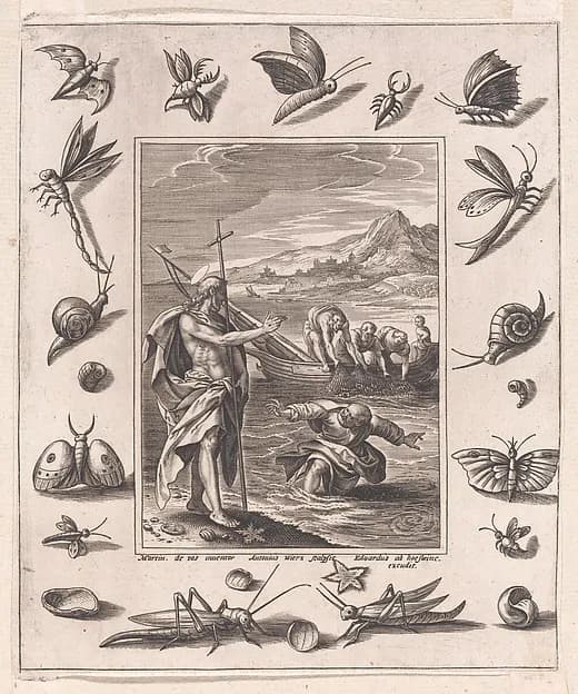 Christ Appearing to St. Peter [John 21:1-8] by Maerten de Vos depicting John 21