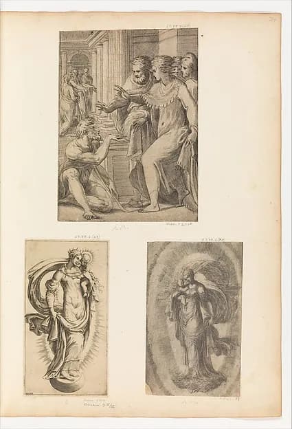 St. Peter and St. John Curing the Lame Man by Andrea Schiavone (Andrea Meldola) depicting Matthew 3