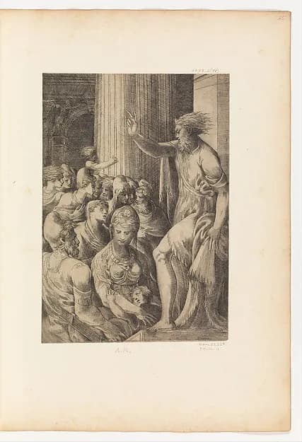 St. Paul Preaching in Athens by Andrea Schiavone (Andrea Meldola) depicting Acts 17