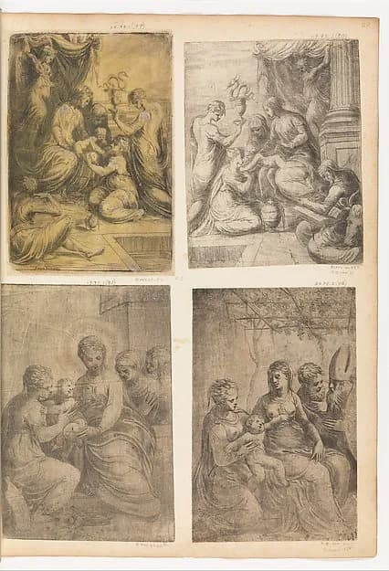 Madonna with Saints by Andrea Schiavone (Andrea Meldola) depicting Luke 2