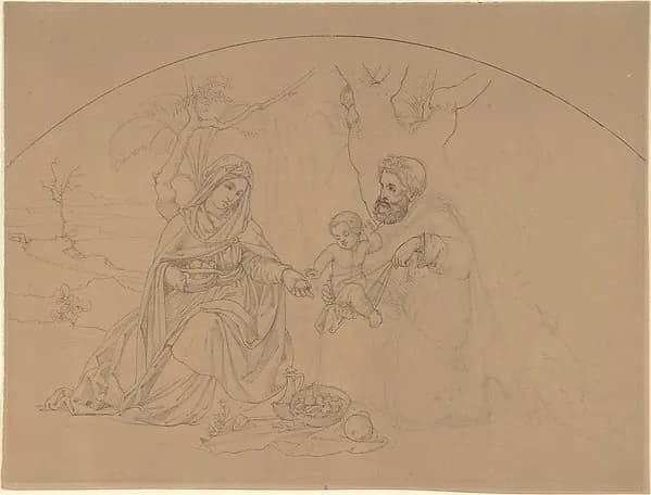 Rest During the Flight into Egypt by Philipp Veit depicting Matthew 2