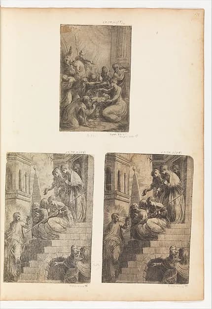 The Adoration of the Magi by Andrea Schiavone (Andrea Meldola) depicting Matthew 2