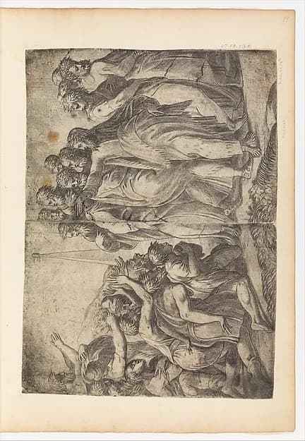 Christ Healing the Lepers by Andrea Schiavone (Andrea Meldola) depicting Matthew 9