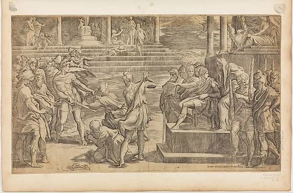 The Martyrdom of St. Peter and St. Paul by Giovanni Jacopo Caraglio depicting Matthew 4