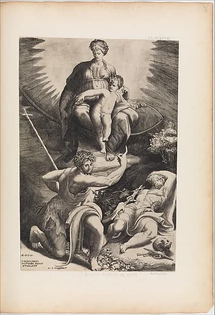 The Vision of St. Jerome by Giulio Bonasone depicting Romans 8