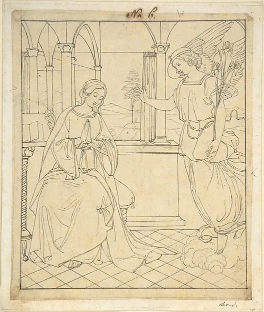 The Annunciation by Wilhelm Schadow depicting Luke 1