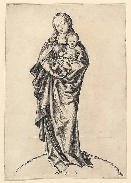 Virgin and Child with an Apple by Martin Schongauer depicting Luke 2