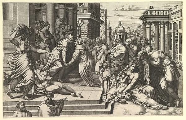 The Visitation by Giorgio Ghisi depicting Luke 1