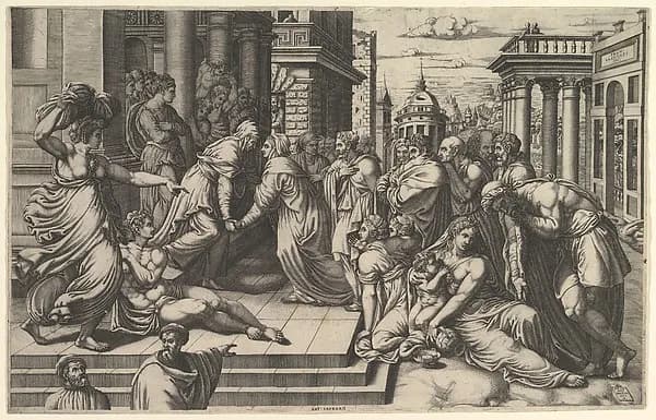 The Visitation by Giorgio Ghisi depicting Luke 1