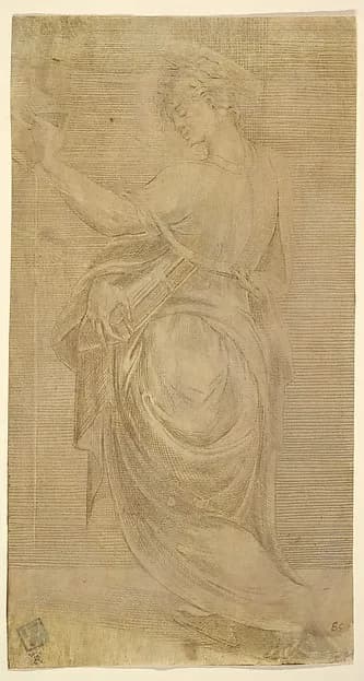Saint John the Evangelist by Andrea Schiavone (Andrea Meldola) depicting Revelation 1