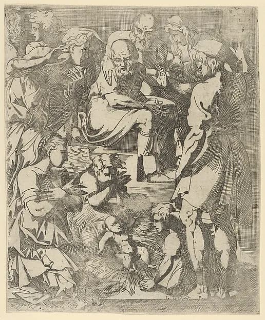 The Nativity by Geoffroy Dumoûtier depicting Luke 2