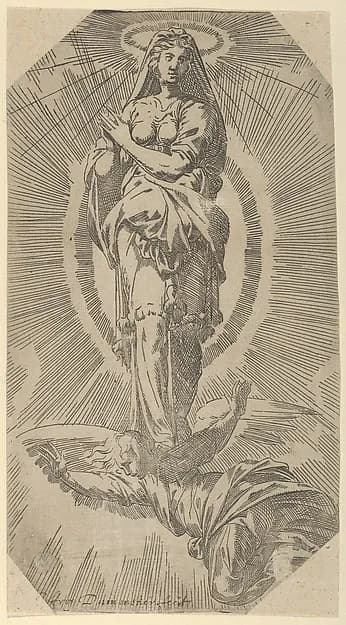 The Assumption of the Virgin by Geoffroy Dumoûtier depicting Luke 1