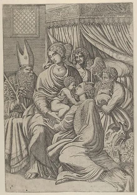 Madonna of Saint Margaret by Master IQV depicting Luke 2