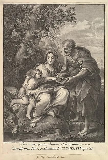 The Virgin and Joseph with the Young Jesus by Carlo Maratti depicting Luke 2