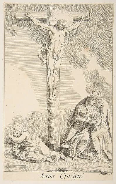 Crucifixion by Claude Gillot depicting Matthew 27