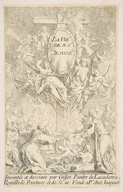 Frontispiece to the series The Life of Christ by Claude Gillot depicting John 1