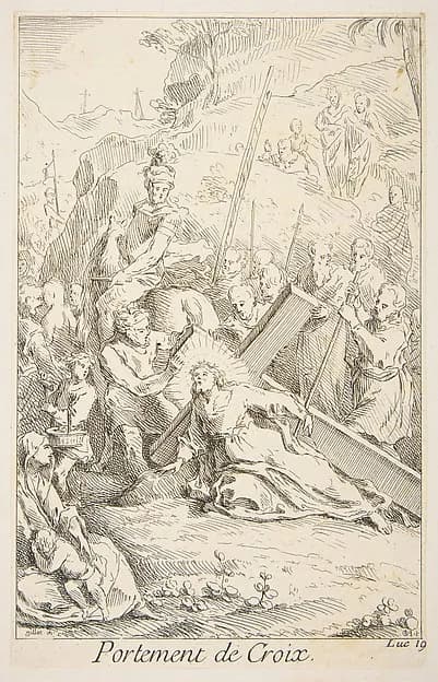 Carrying the Cross by Claude Gillot depicting Mark 15