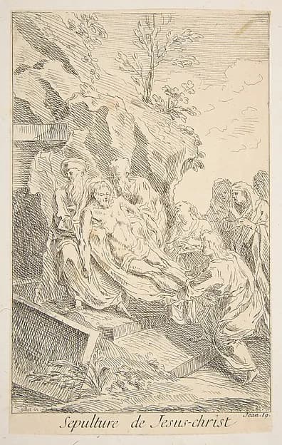 Entombment of Christ by Claude Gillot depicting Matthew 27