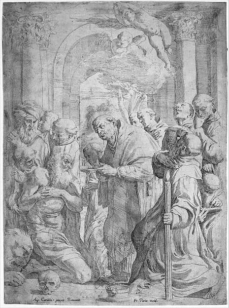 The Last Communion of Saint Jerome by François Perrier depicting Romans 8