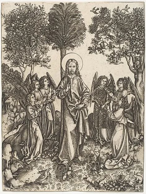 Christ in the Wilderness Served by Angels by Master i.e. depicting John 1