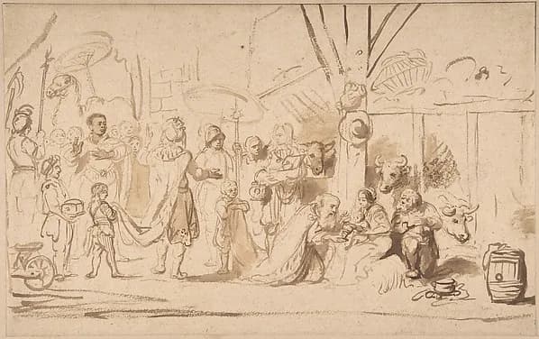 The Adoration of the Magi by Nicolaes Maes depicting Matthew 2