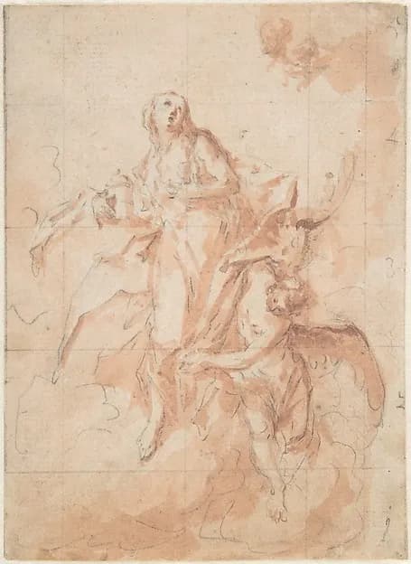 The Assumption of the Saint Mary Magdalen by Cosmas Damian Asam depicting Luke 7