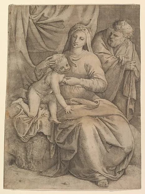 The Holy Family by Battista Franco depicting Luke 2