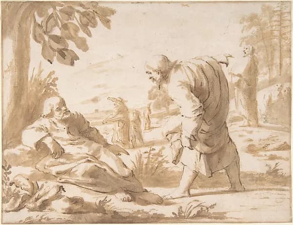 St. John the Baptist Pointing to Christ by Willem van Oordt depicting Matthew 3