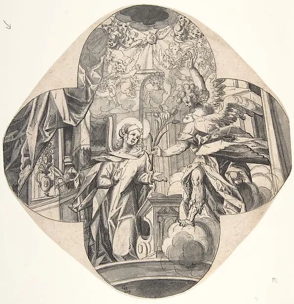 The Annunciation by Gabriel Hornstain depicting Luke 1