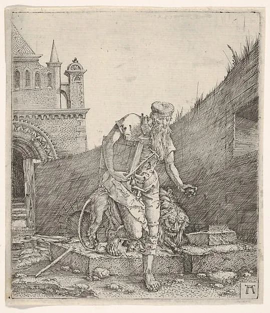 Saint Jerome Walking in a Churchyard by Albrecht Altdorfer depicting Romans 8