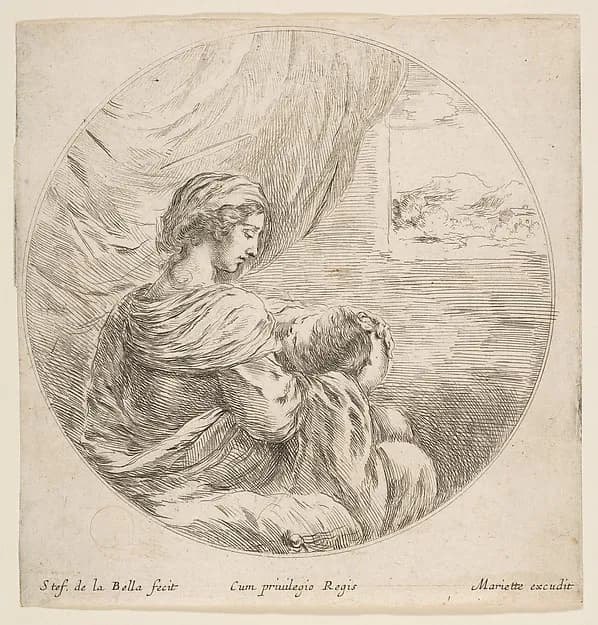 Virgin Nursing the Christ Child by Stefano della Bella depicting Luke 2