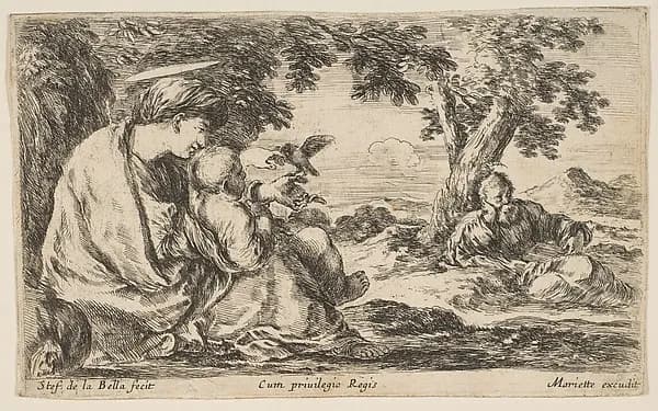 Rest on the Flight into Egypt by Stefano della Bella depicting Matthew 2