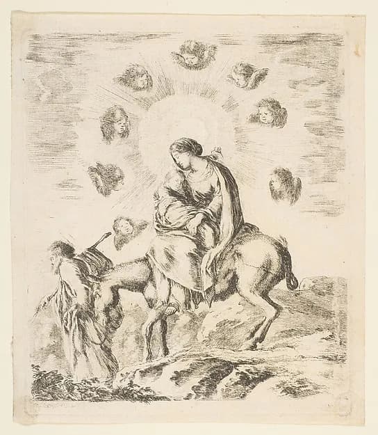 Flight into Egypt by Stefano della Bella depicting Matthew 2
