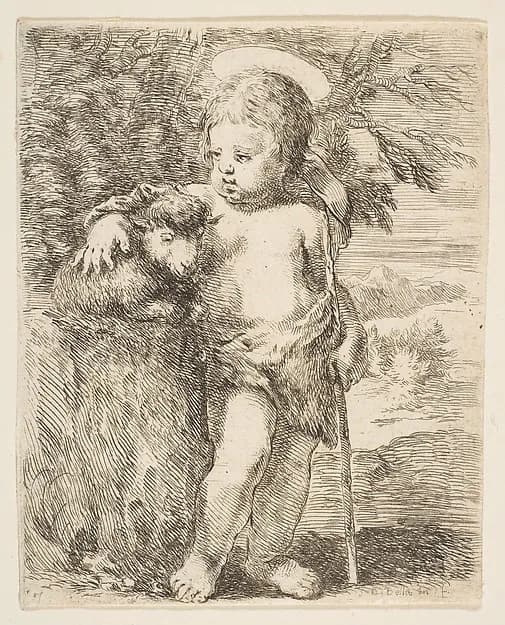 The Infant St. John the Baptist with his Lamb by Stefano della Bella depicting Matthew 3